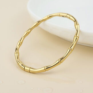 POM 14k Gold plated waterproof Bangle Bamboo Style