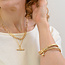 Gold plated Bangle Stack with Ball Charm