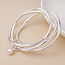 Silver plated Bangle Stack with Ball Charm