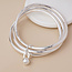 Silver plated Bangle Stack with Ball Charm