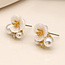Gold plated Studs Flower Pearl Cluster