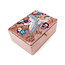 Jewellery Box small Velvet Embroidered Cranes & Flowers blush