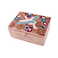 POM Jewellery Box small Velvet Embroidered Cranes & Flowers blush