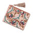 Zip Purse Velvet Embroidered Cranes & Flowers blush