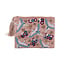 Zip Purse Velvet Embroidered Cranes & Flowers blush