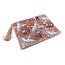 Zip Purse Velvet Embroidered Cranes & Flowers blush