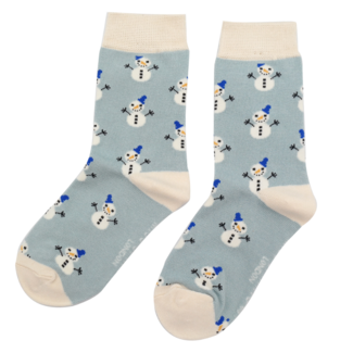 Miss Sparrow Kindersocken Bamboo Girls Snowmen duck egg 2-3Y