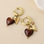 14k Gold plated waterproof Earrings Hoop Treasure brown & gold