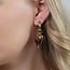 14k Gold plated waterproof Earrings Hoop Treasure brown & gold