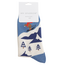 Mens Socks Bamboo Skiing Bear blue