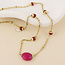 14k Gold plated waterproof Necklace Poppy Beads pink