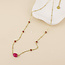 14k Gold plated waterproof Necklace Poppy Beads pink
