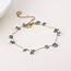 Gold plated Bracelet Lyra with smoky crystal and pearls