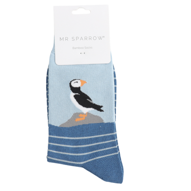 Männer-Socken Bamboo Puffin By The Sea navy