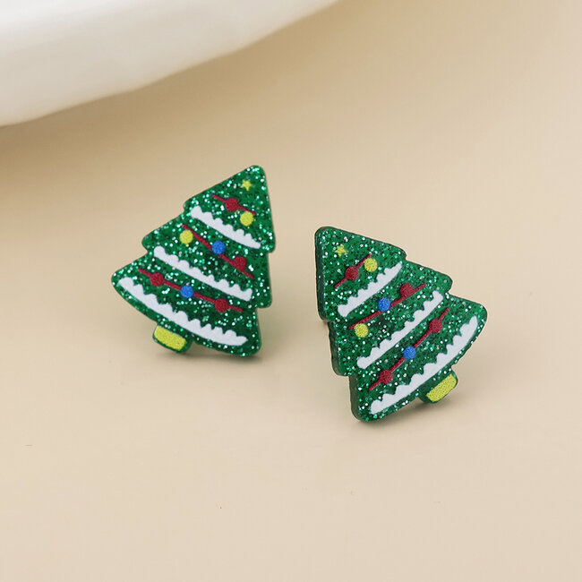 Stud Earrings Sprucy Xmas Tree