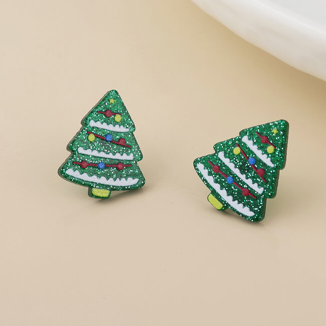 Stud Earrings Sprucy Xmas Tree