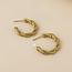 14k Gold plated waterproof Earrings Hoop Cove Rope Twist