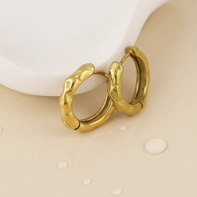 14k Gold plated waterproof Earrings Hoop Magma