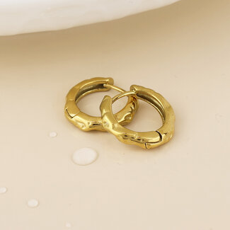 POM 14k Gold plated waterproof Earrings Hoop Magma
