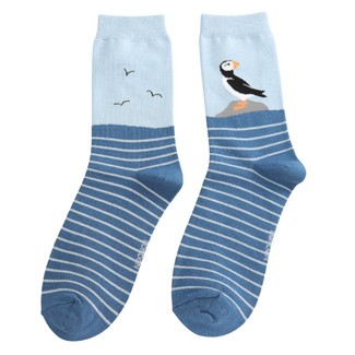 Miss Sparrow Socken Bamboo Puffin By The Sea navy