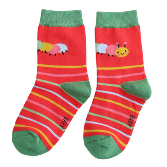 Miss Sparrow Kids Socks Bamboo Caterpillar red 2-3Y