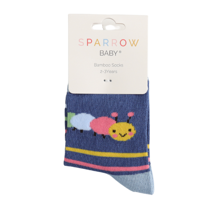 Kids-Socken Bamboo Caterpillar navy 2-3Y