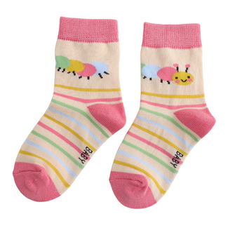Miss Sparrow Kids-Socken Bamboo Caterpillar cream 2-3Y