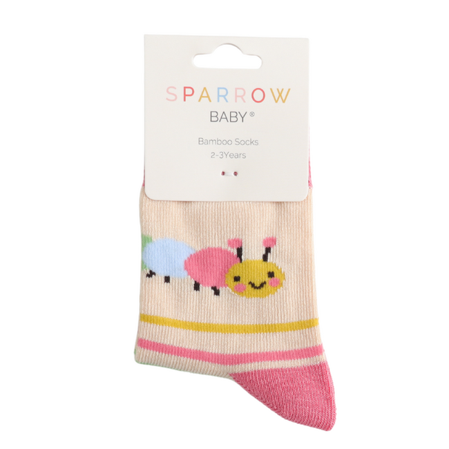 Kids-Socken Bamboo Caterpillar cream 2-3Y