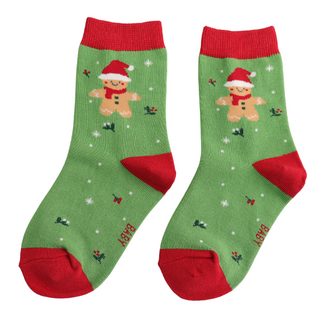 Miss Sparrow Kids-Socken Bamboo Christmas Gingerbread green 4-6Y