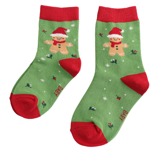 Kids-Socken Bamboo Christmas Gingerbread green 4-6Y