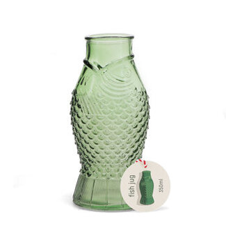 Rex London Glass Jug 300ml Green Fish