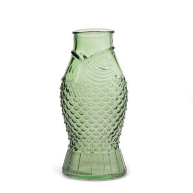 Glass Jug 300ml Green Fish