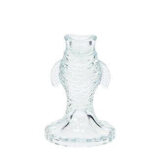 Rex London Candlestick Glass Fish pale blue