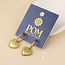 14k Gold plated waterproof Earrings Hoop Juliet Heart Charm