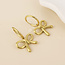 14k Gold plated waterproof Earrings Hoop Belle Bow Charm