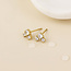 POM 14k Gold plated waterproof Studs Triad Triple Crystal