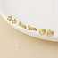POM 14k Gold plated waterproof Stud Set of 3 Lovey Mix