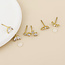 14k Gold plated waterproof Stud Set of 3 Chloe Clear Crystal