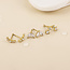 14k Gold plated waterproof Stud Set of 3 Chloe Clear Crystal