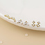 14k Gold plated waterproof Stud Set of 3 Chloe Clear Crystal