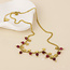 14k Gold plated waterproof Necklace Pixi Star Charms & Pink Beads