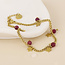 14k Gold plated waterproof Bracelet Pixi Star Charms & Pink Beads