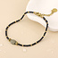 14k Gold plated waterproof Bracelet Nyx Beads grey