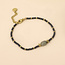 14k Gold plated waterproof Bracelet Nyx Beads grey
