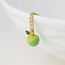 Gold plated Necklace Enamel Pip Apple green