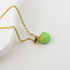 Gold plated Necklace Enamel Pip Apple green