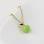 Gold plated Necklace Enamel Pip Apple green