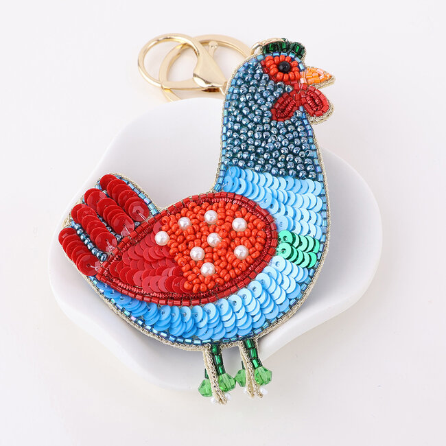 Keyring/Bag Charm Embellished Rooster