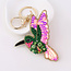 POM Keyring/Bag Charm Embellished Hummingbird pink/green
