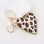Keyring/Bag Charm Embellished Leopard Heart